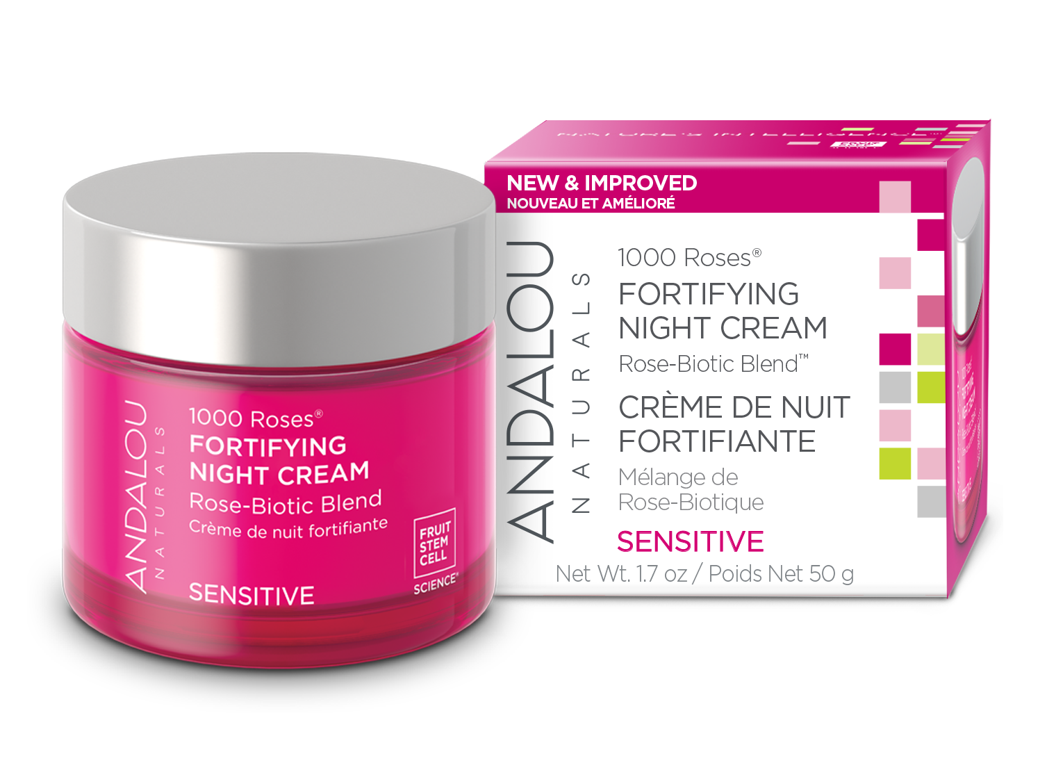 Andalou Naturals - 1000 Roses Fortifying Night Cr, 50 g