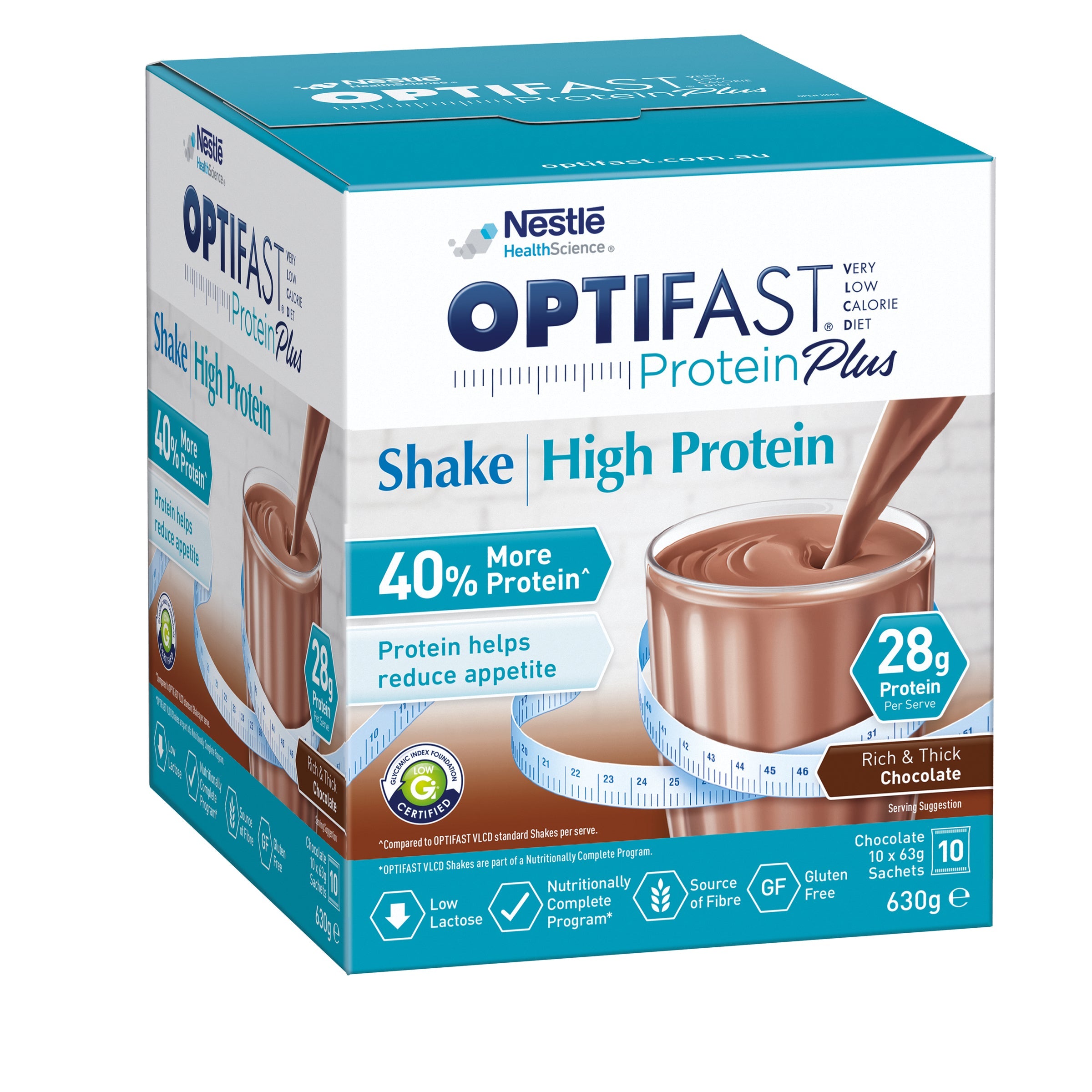 OPTIFAST Protein+ VLCD Shake Chocolate 10x63g