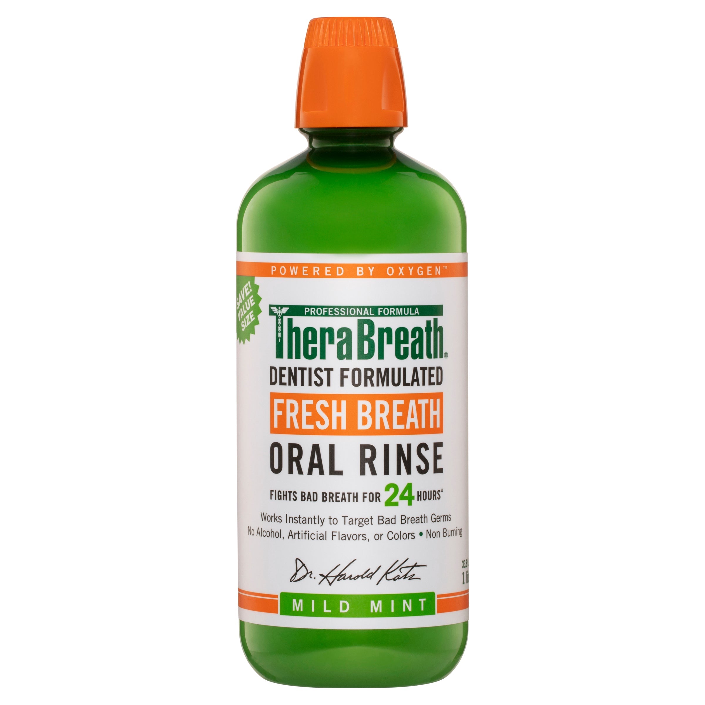 TheraBreath Fresh Breath Oral Rinse Mild Mint 1L