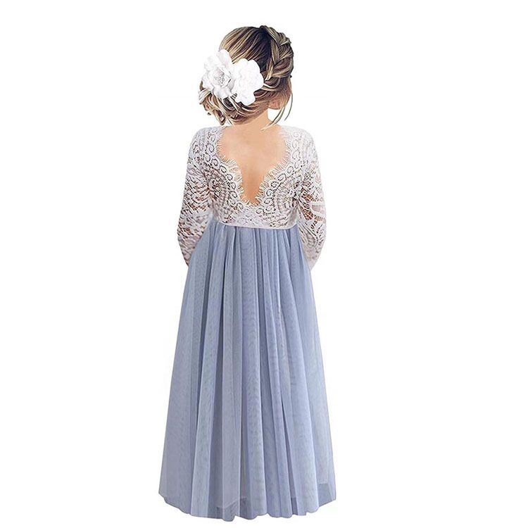 Lace Back A- Line Straight Girl Dress