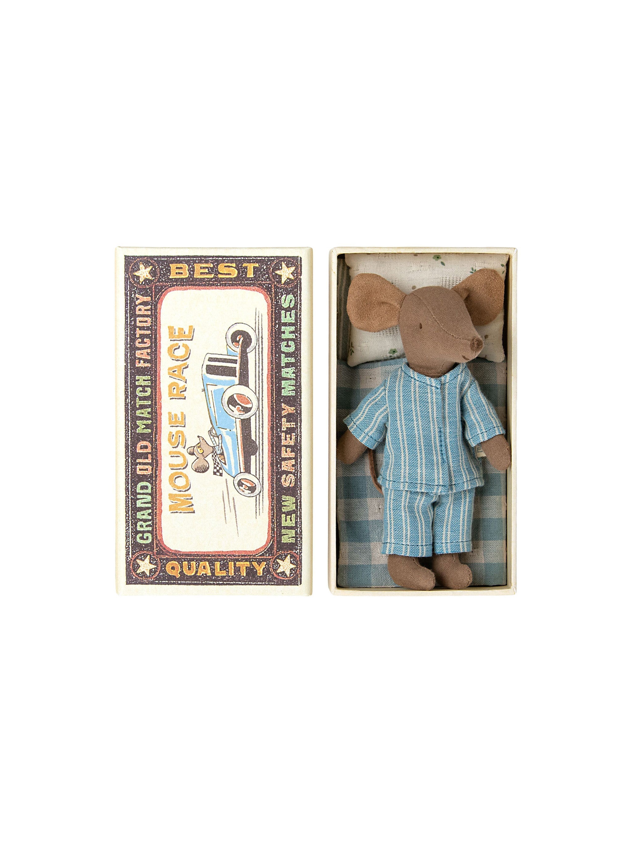 Maileg Big Brother Pajama Mouse in Matchbox