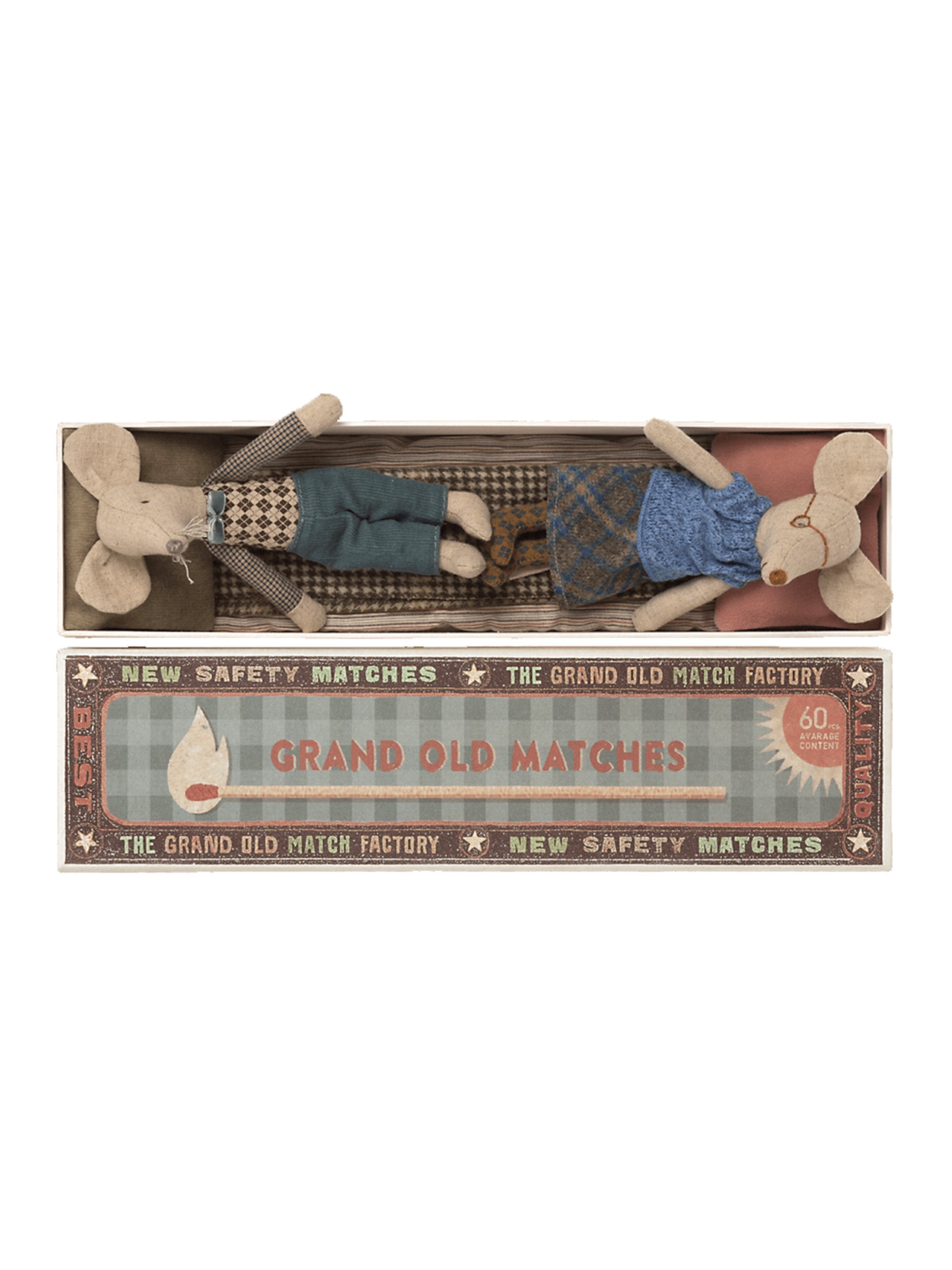 Maileg Grandma and Grandpa Mice in Matchbox