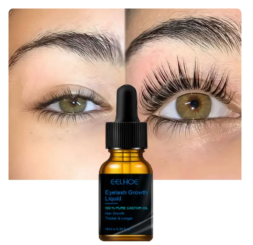 Natural Castor Oil Eyelash Growth Treatment Natural Curl Enlarge Eyes Eyelash Eyebrow Essential Serum Liquid Oil