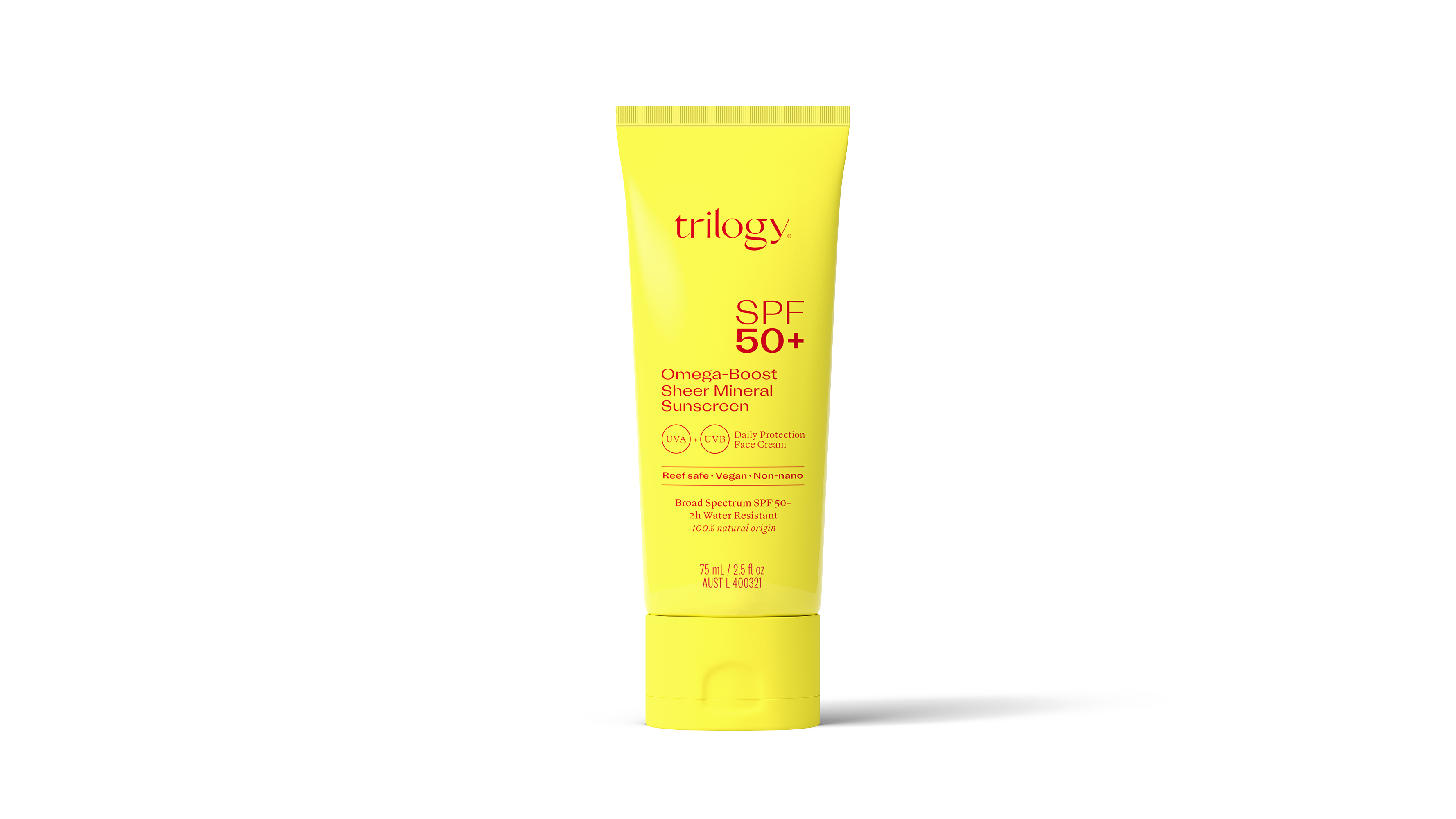 Trilogy SPF50+ Omega-Boost Sheer Mineral Sunscreen 75ml