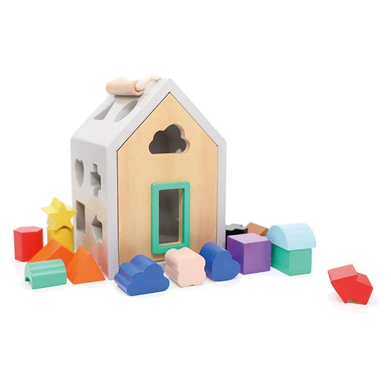 House Wood Shape Sorter Toy for Toddlers