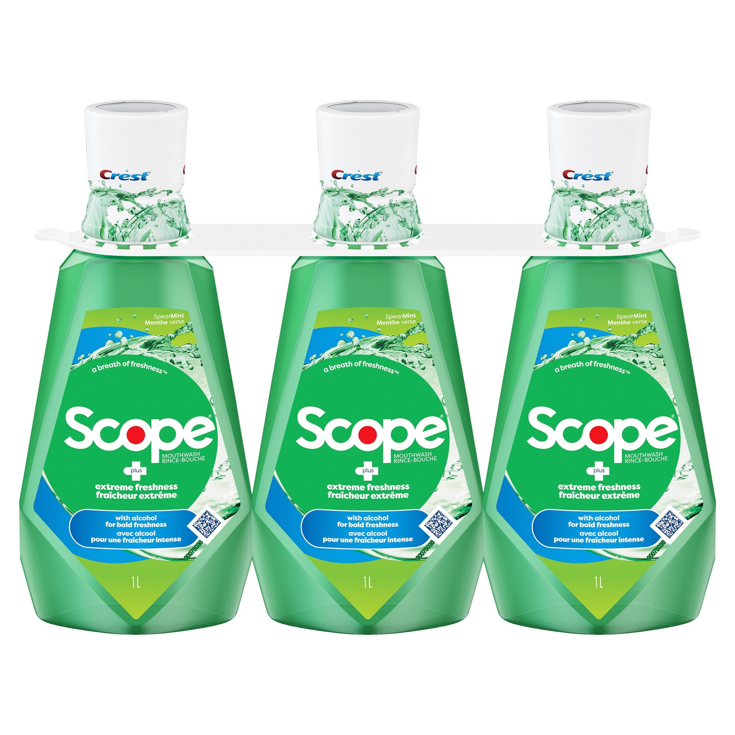 Crest Scope Bold Fresh Mouthwash, Clean Mint, 3 x 1 L