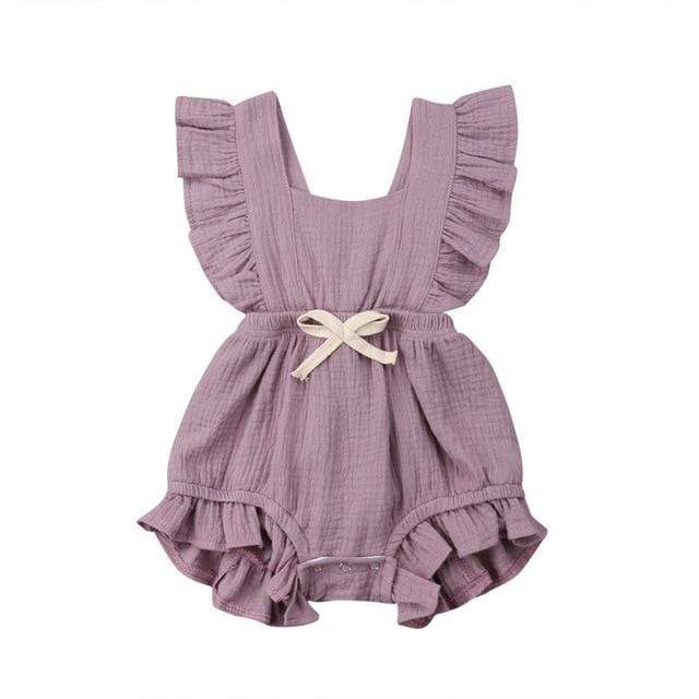 Girl's Clothing C / 24M / China Baby Girls Ruffle Solid Color Bodysuit