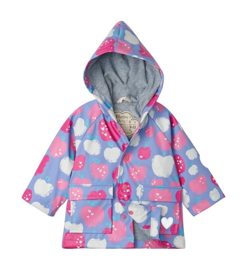 Stamped Apples Baby Raincoat